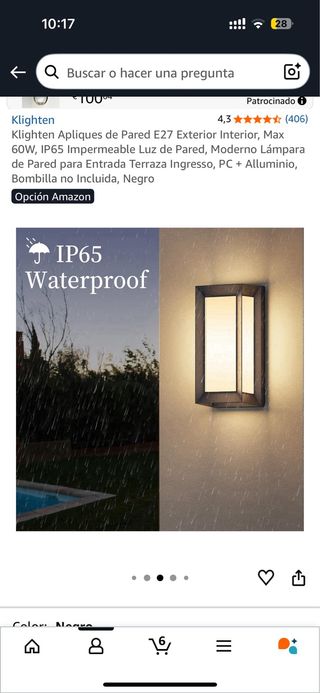 Lamparas Apliques Pared Exterior E27 Antracita