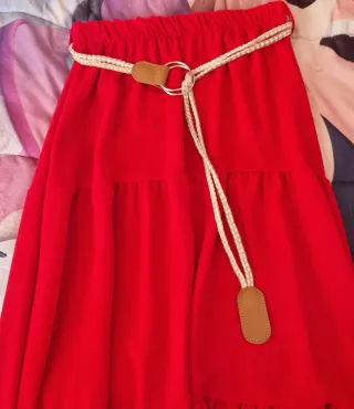 Gonna lunga donna rossa taglia unica