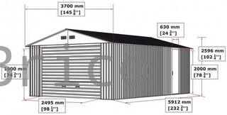 Garaje Metálico Lyon 591x352x259 cm - Duramax