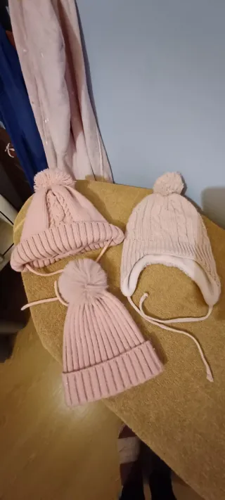 Lote 3 gorros invierno pompón