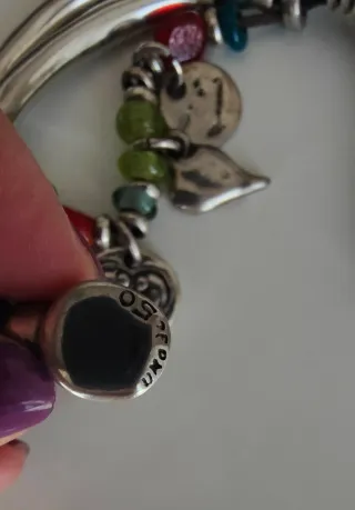 Pulsera Uno de 50 Cuero y Plata