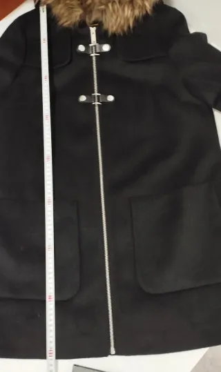 Abrigo paño Esprit negro con capucha