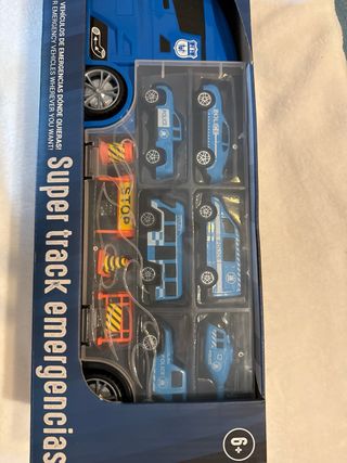 Camión de Juguete con Vehículos de Emergencia