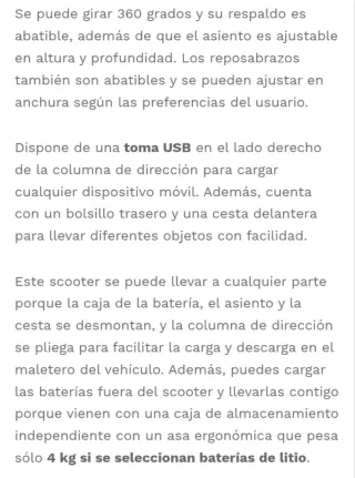 Scooter para mayores, rojo