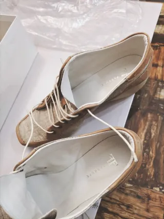 Zapatos cuña Farrutx beige y marrón