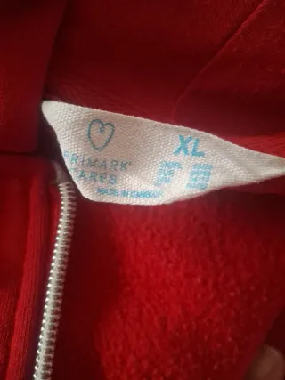 Sudadera roja Primark cremallera XL