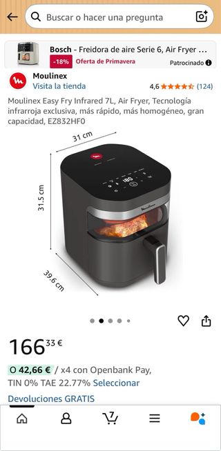 Freidora Moulinex Digital 7L