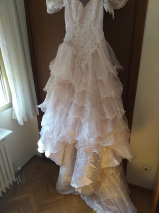 Vestido de Novia Rosa y Blanco Talla 40