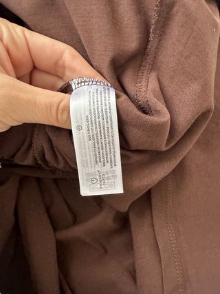 Falda midi marrón fluida cintura elástica XS