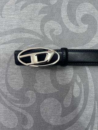 Cinturón Negro Diesel Hebilla Metálica
