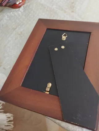 Portafotos madera maciza con flores