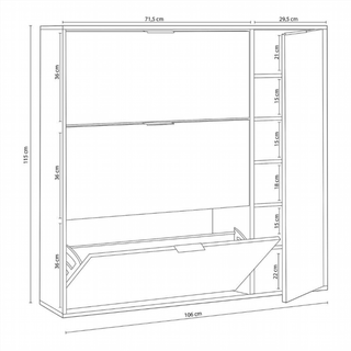 Zapatero Recibidor 4 Puertas. Roble Canadian/Blan