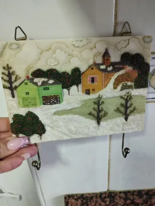 Colgador Decorativo Hogar Invierno cerámica