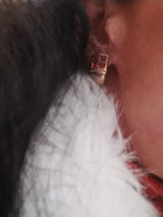 Orecchini clip anni '70 oro e rossi