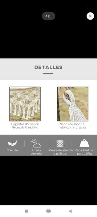 Hamaca Boho Algodón Beige