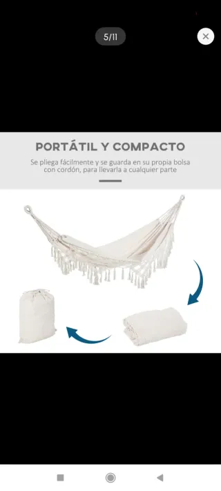 Hamaca Boho Algodón Beige