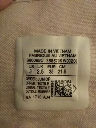 Zapatillas Converse Talla 35 Rosas y Blancas