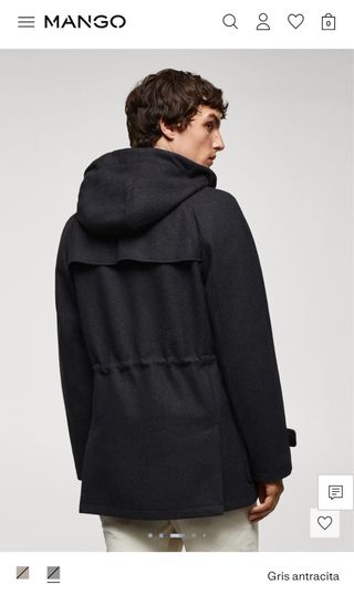 Abrigo de lana gris hombre talla XS