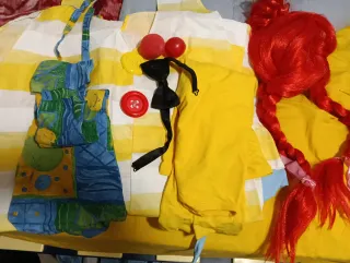 Traje de payaso chica con peluca