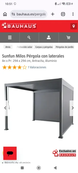 Pérgola bioclimática 3x4