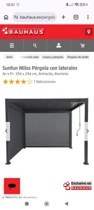 Pérgola bioclimática 3x4