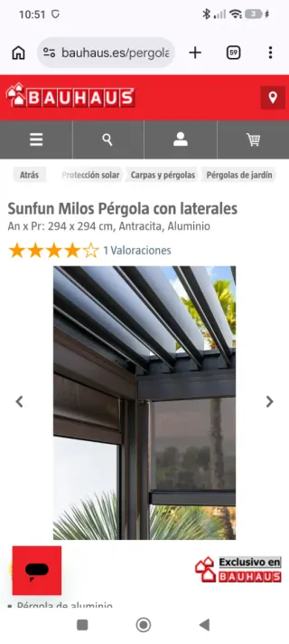 Pérgola bioclimática 3x4