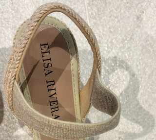 Sandalias cuña Elisa Rivera Beige/Marrón
