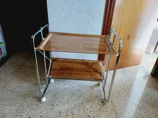 Carrito Auxiliar 2 Estantes Madera y Metal