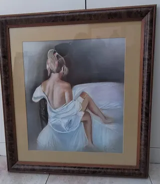 Cuadro con marco de madera