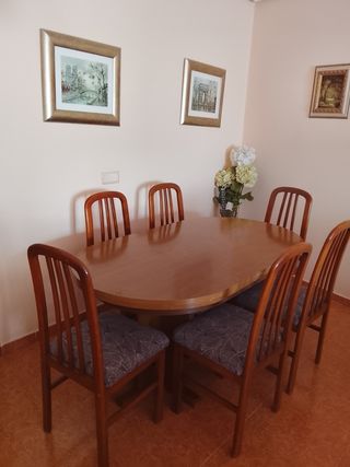 Mesa extensible y 6 sillas