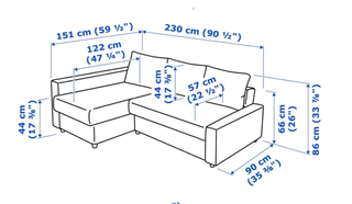 Sofá tres plazas chaiselongue FRIHETEN / KLAGSHAMN