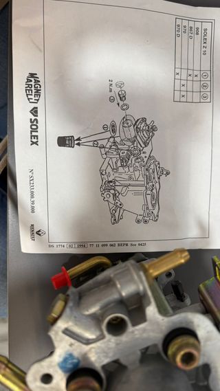 Carburador Solex 28-34 Z10 Renault
