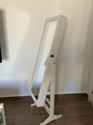 Espejo Joyero de Pie Blanco