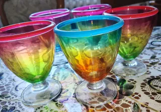 Coppe gelato arcobaleno in vetro