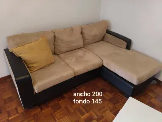 Sofá modular beige y negro