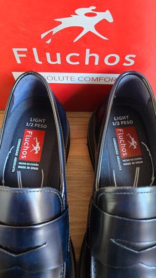 Mocasines Fluchos Azul Marino/ Negro Talla 41