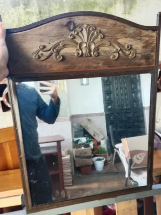 Espejo decorativo madera y metal