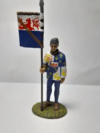 Soldado Plomo Abanderado Medieval S. XIV