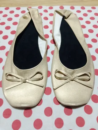 Bailarinas plegables doradas
