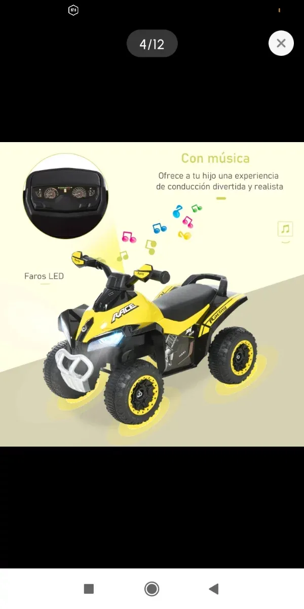 Quad giallo con musica e suoni +18 mesi