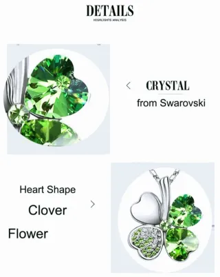 Collar trébol Swarovski verde.
