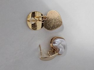 Conjunto collar y pendientes corazón perla