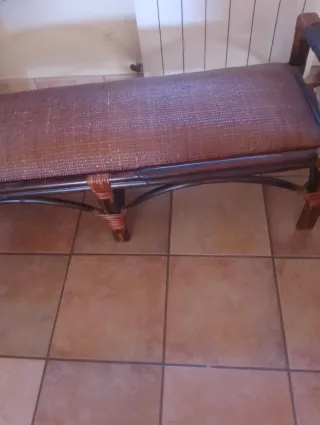 Asiento de mimbre hecho a mano