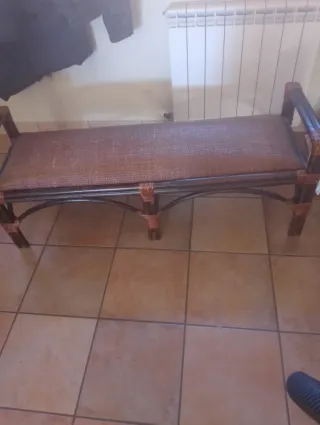 Asiento de mimbre hecho a mano