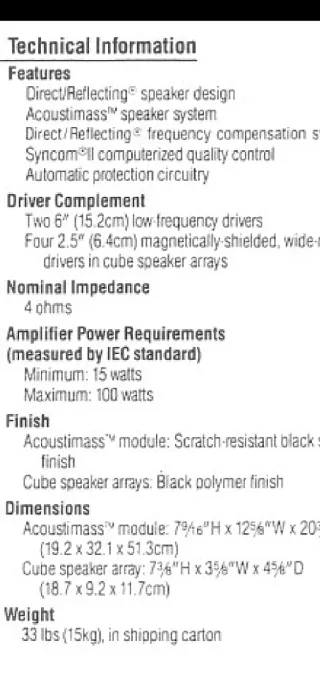 Altavoces Bose Acoustimass 5 Serie I