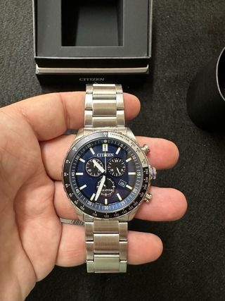 Reloj Citizen Eco-Drive Cronógrafo Azul Plata