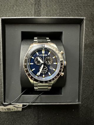 Reloj Citizen Eco-Drive Cronógrafo Azul Plata