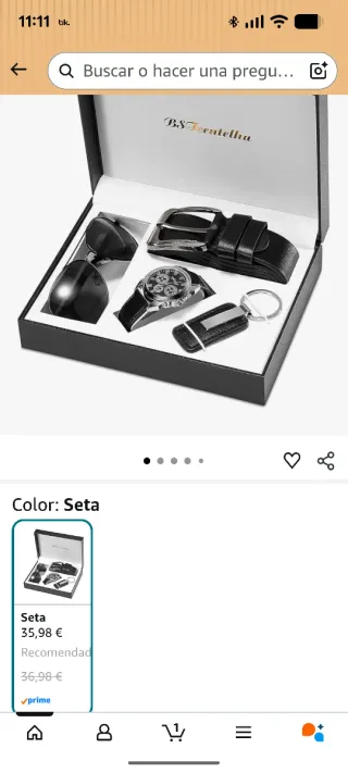 Caja Regalo hombre: gafas, reloj, cinturón, llaver