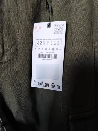Pantalón verde caqui cargo Zara nuevo