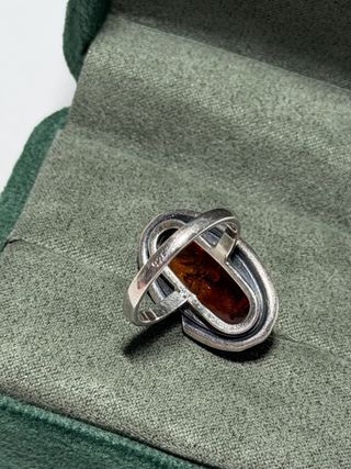 Anillo plata con ambar